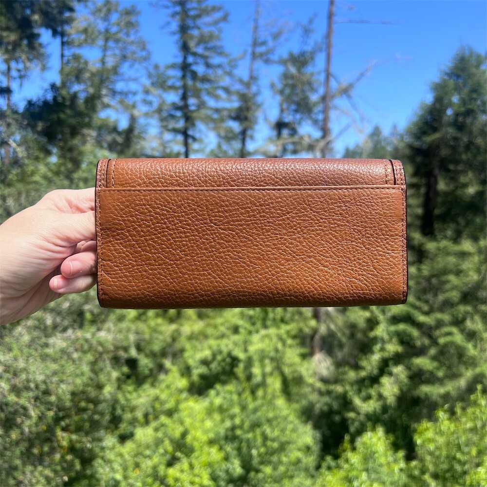 COACH VINTAGE Brown Pebble Leather Wallet w Turn-Lock and Silver Hardware - Picture 9 of 14